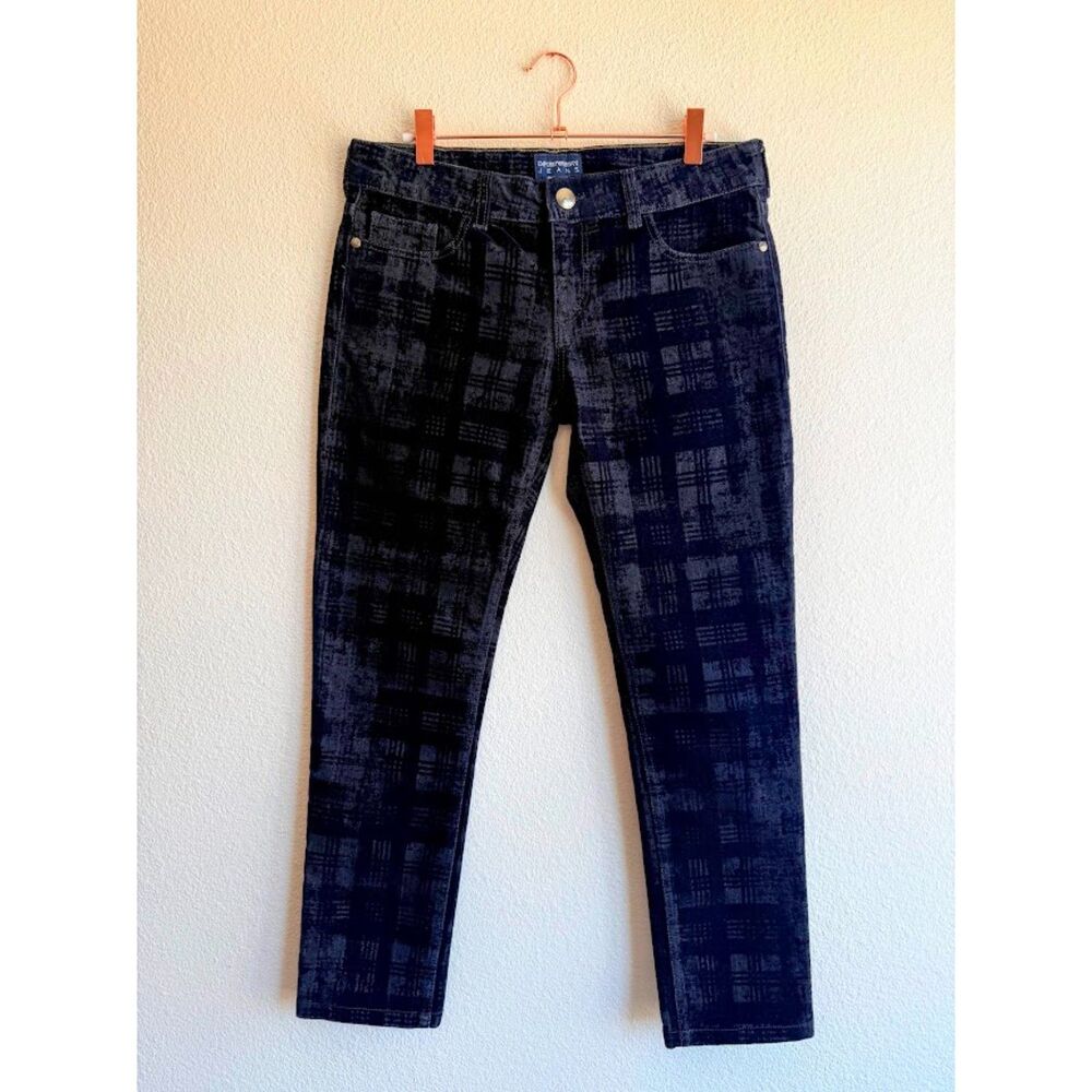 Emporio Armani Jeans Dakota Low Rise Flocked Check in Navy Blue Indigo size 28